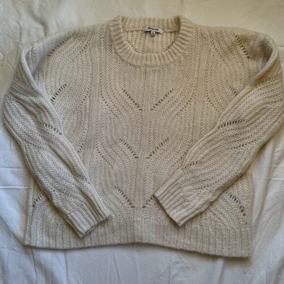 MADEWELL Charley Pullover Sweater Antique Cream XS - Picture 4 of 7